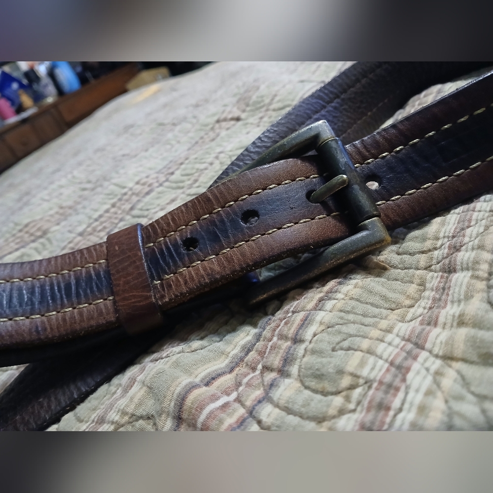 Vintage Bison. Men's Brown Leather‎ Belt
